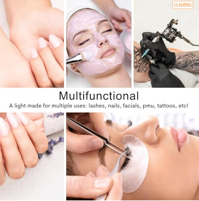 Tattoo Estheticians Pmu Eyelash LED Floor Light, moon Lamp with phone holder