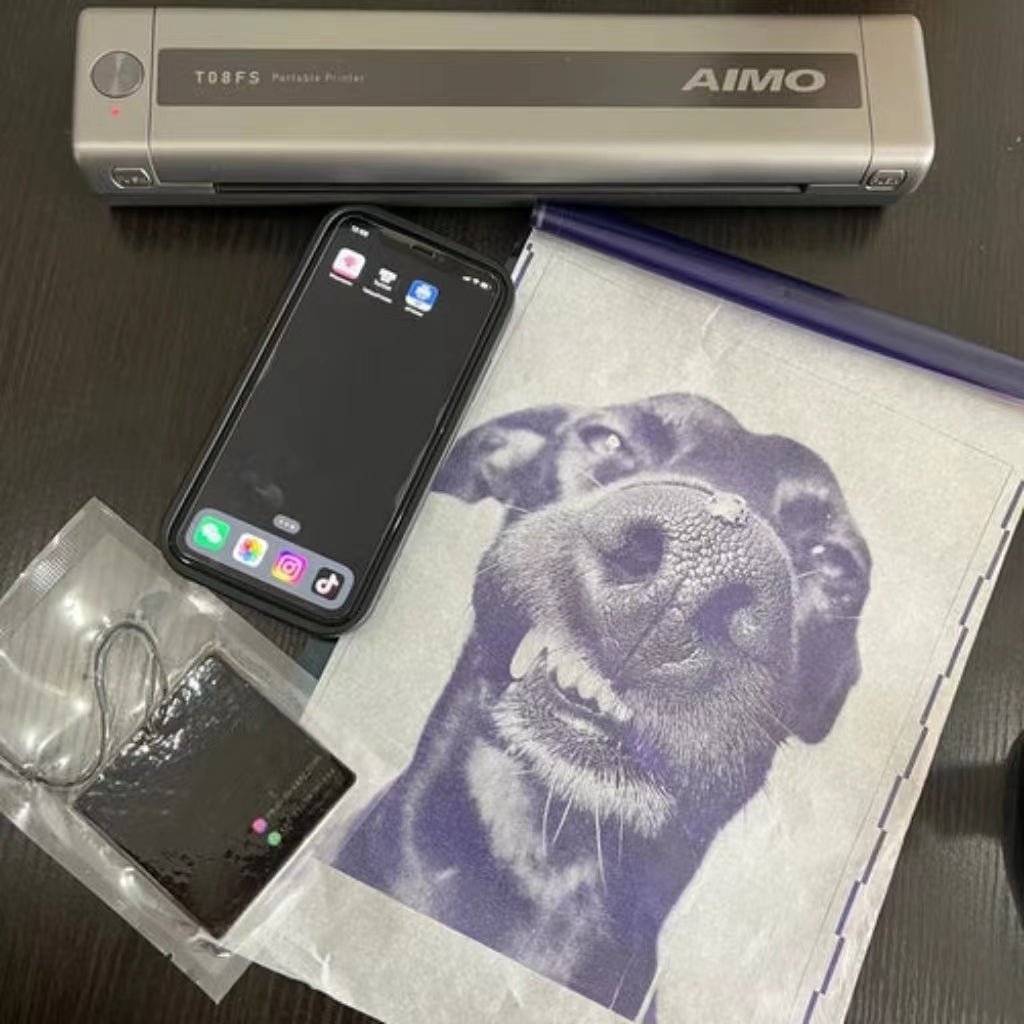AIMO T08FS Wireless Tattoo Transfer Stencil Printer-Can print shadows