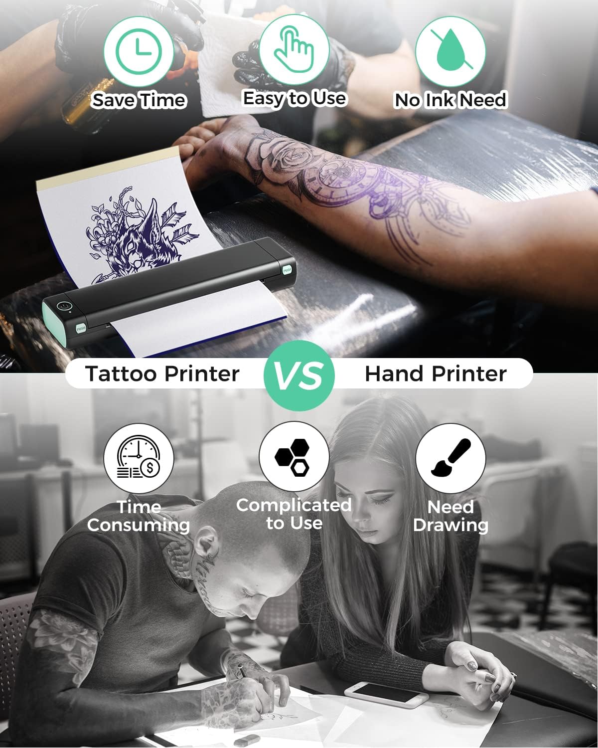 Phomemo M08F Wireless Tattoo Transfer Stencil Printer 216mm