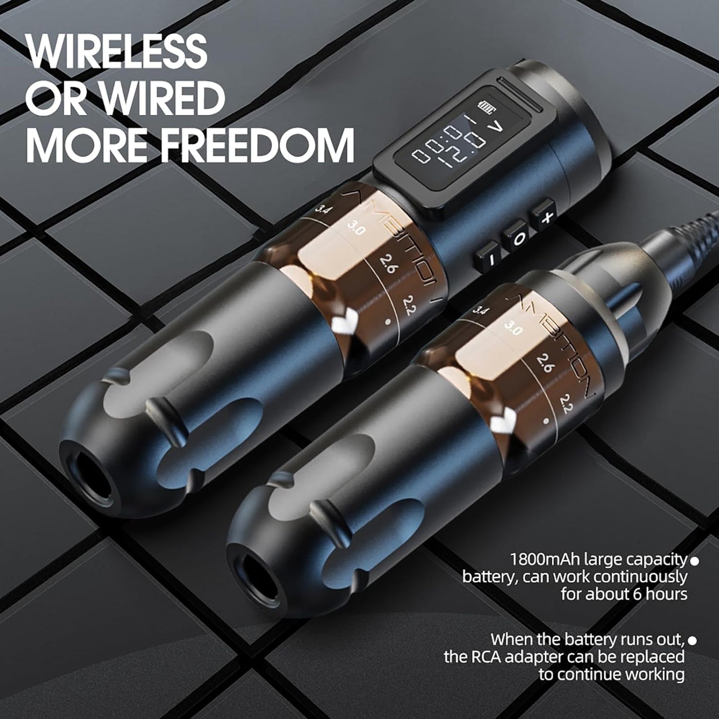 Ambition MARS-U Wireless Tattoo Machine with Adjustable Stroke