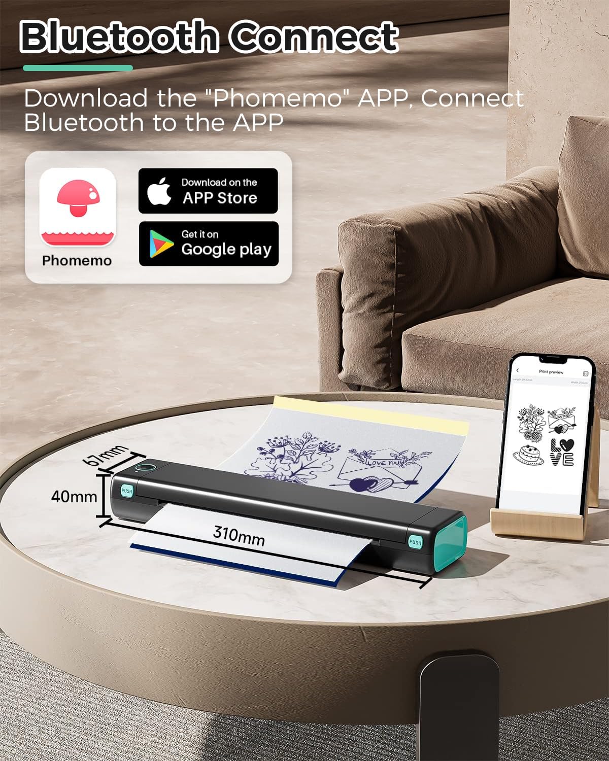 Phomemo M08F Wireless Tattoo Transfer Stencil Printer 216mm