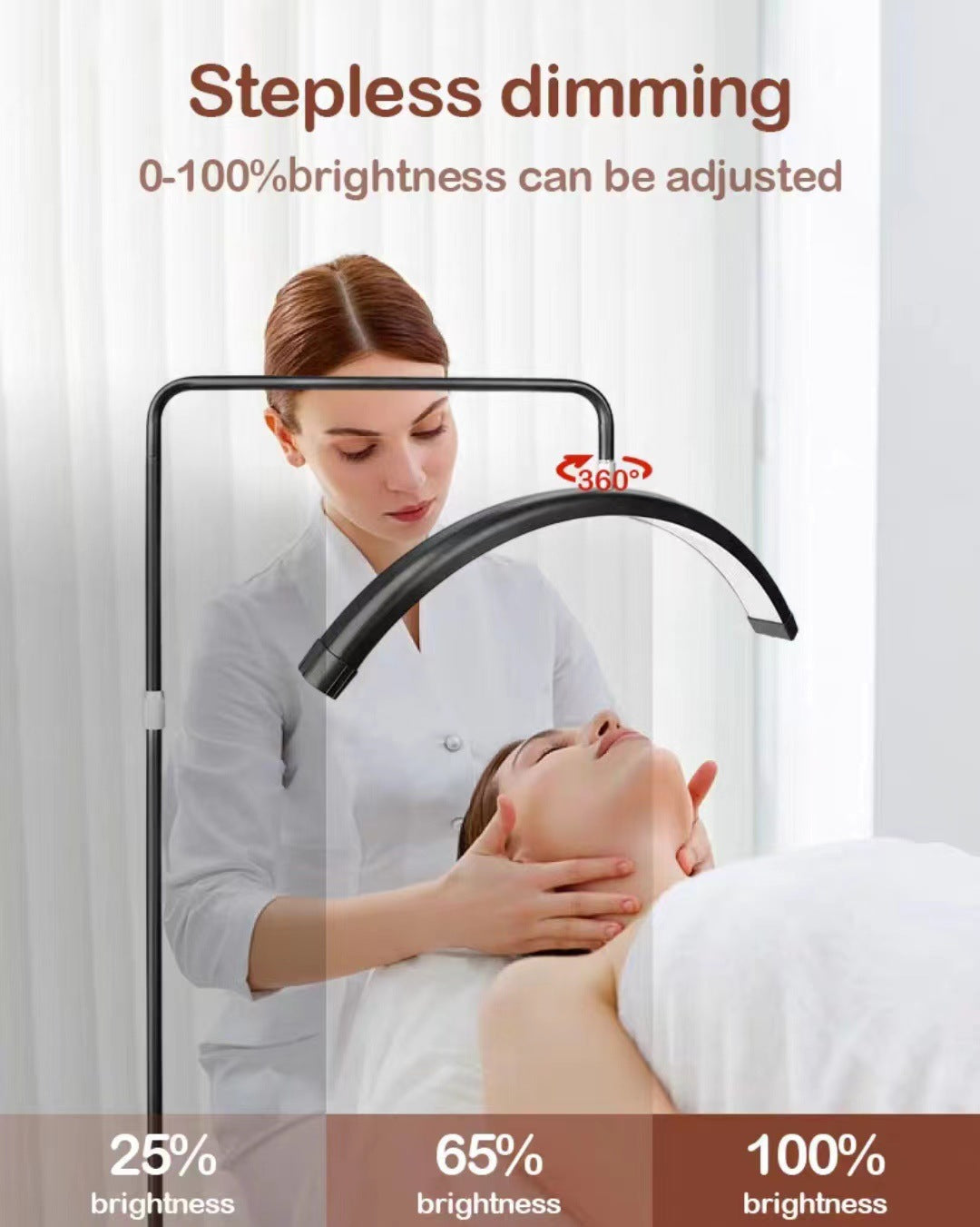 Tattoo Estheticians Pmu Eyelash LED Floor Light, moon Lamp with phone holder