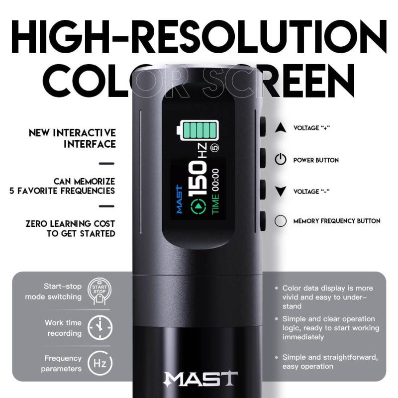 Dragonhawk Wireless Tattoo Pen Machine with 4.0MM Stroke Frequency Adjustable | Mast Wing