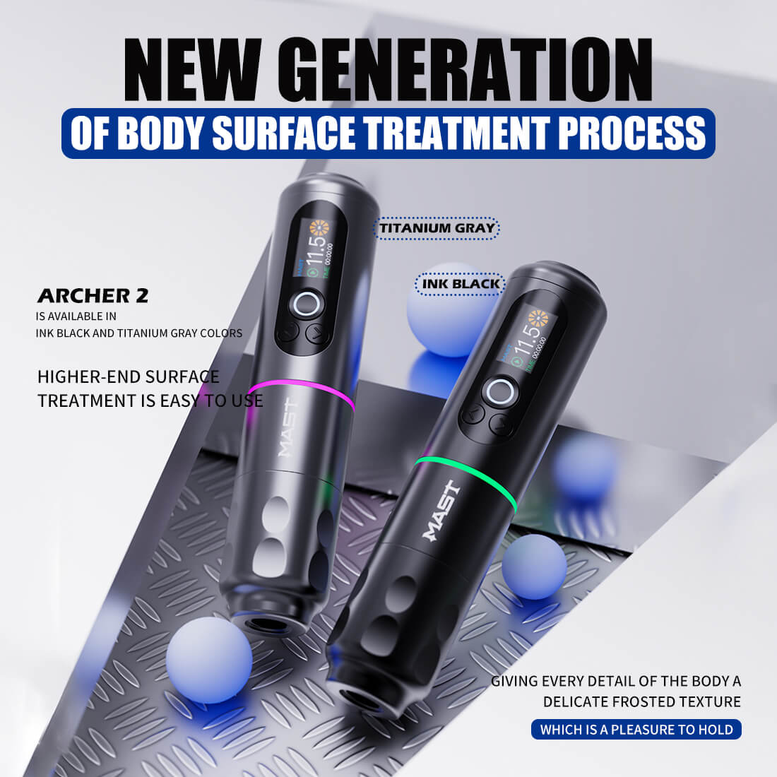 Dragonhawk Wireless Tattoo Pen Machine with 3.5MM Stroke Brushless Motor Color Screen | Mast Archer 2
