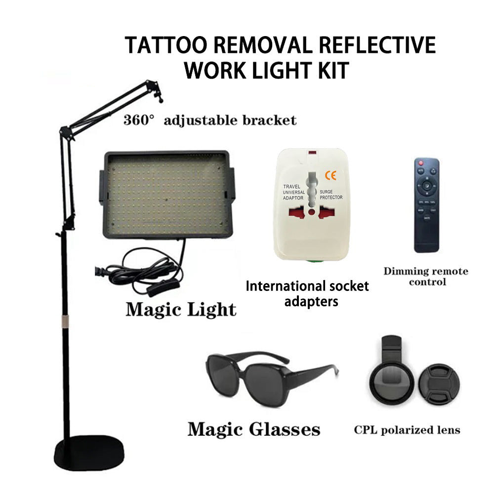 Tattoo removal reflective work & photography light kit