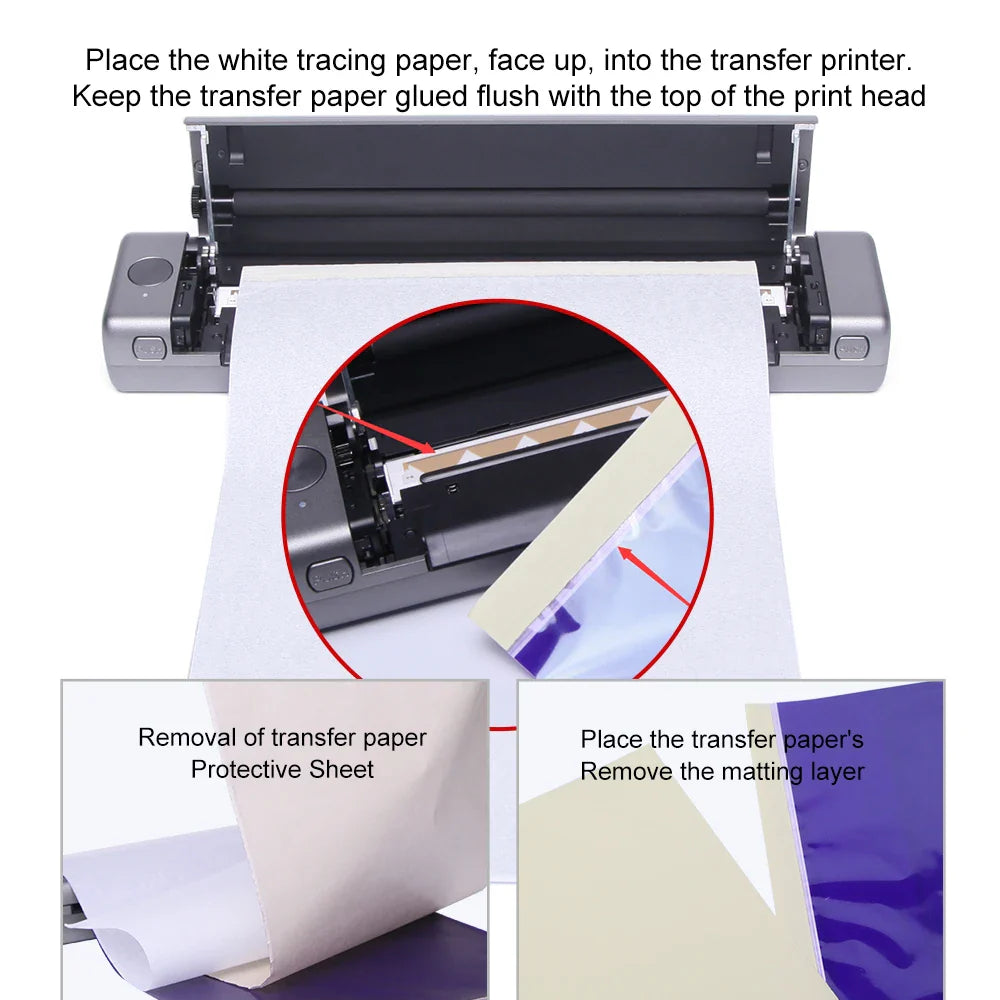 AIMO T08FS Wireless Tattoo Transfer Stencil Printer-Can print shadows